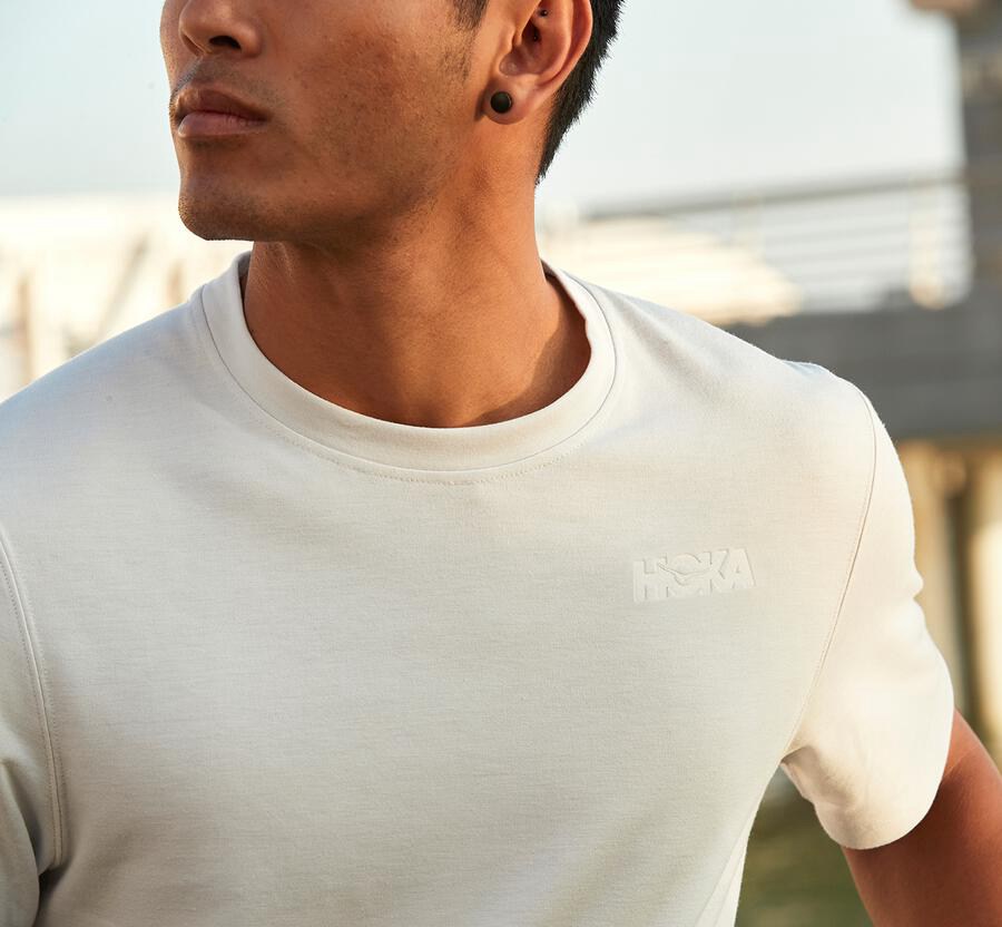 Hoka One One Mens Tee - Lifestyle - White - MOFE98671